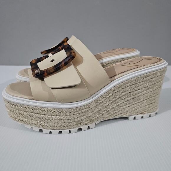 NEW Sam Edelman Livi Sandal Womens 9.5 Summer Sand Espadrille Platform Wedge - Picture 1 of 13